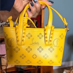 Yellow amino Louboutin Tote